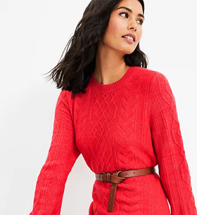 Harper Cable Jumper Knit Dress - Women's Fashion