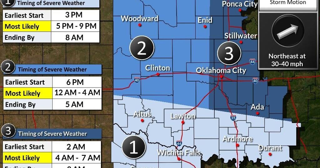 NWS updates severe weather risk for central Oklahoma | News ...