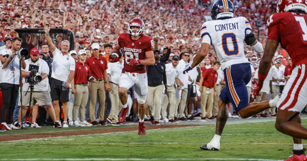 Rocky Beers’ hurdle for touchdown highlights OU football’s revamped tight end room in season opener