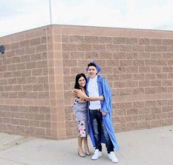 Ethan Mestes is seen with his mother, Adelma Mestes.