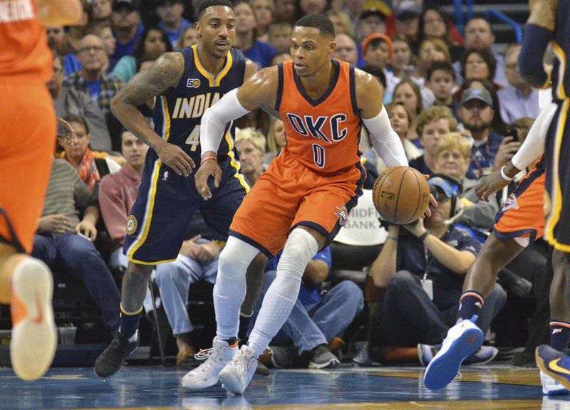 New Thunder teammates Westbrook, George working out together New Thunder teammates Westbrook, George working out together