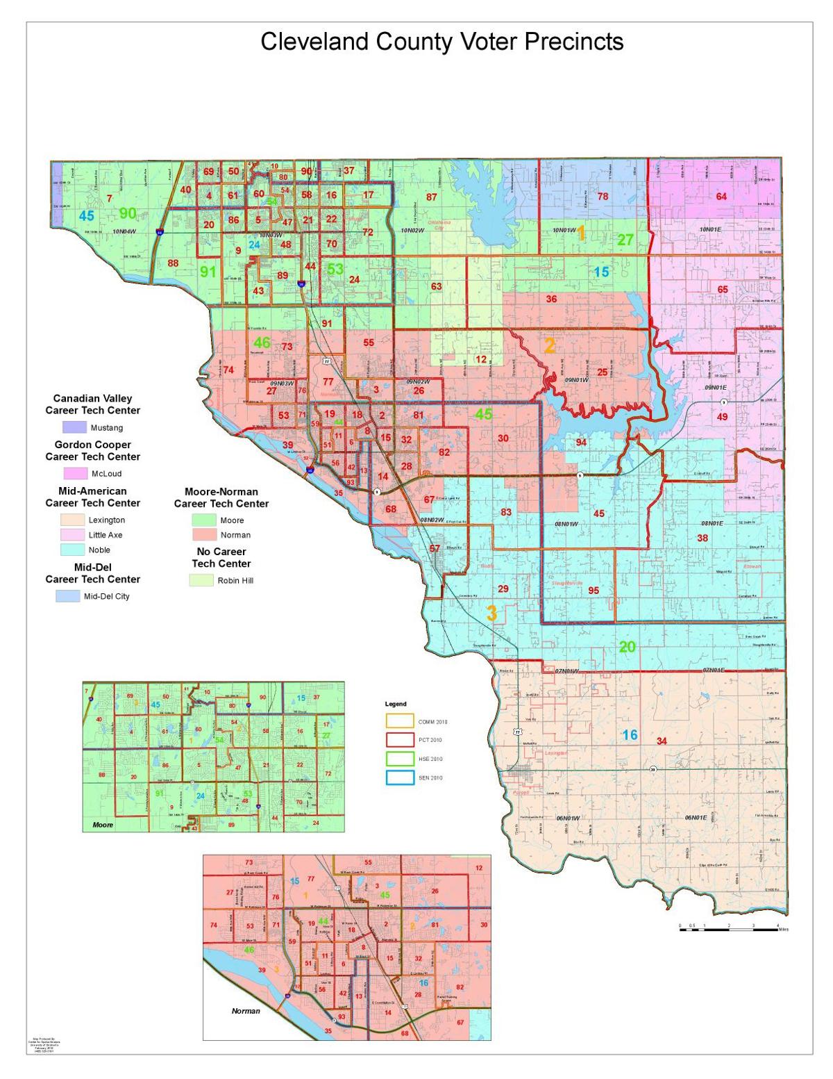 Cleveland County Ok Map Cleveland County Precinct and District Map | | normantranscript.com