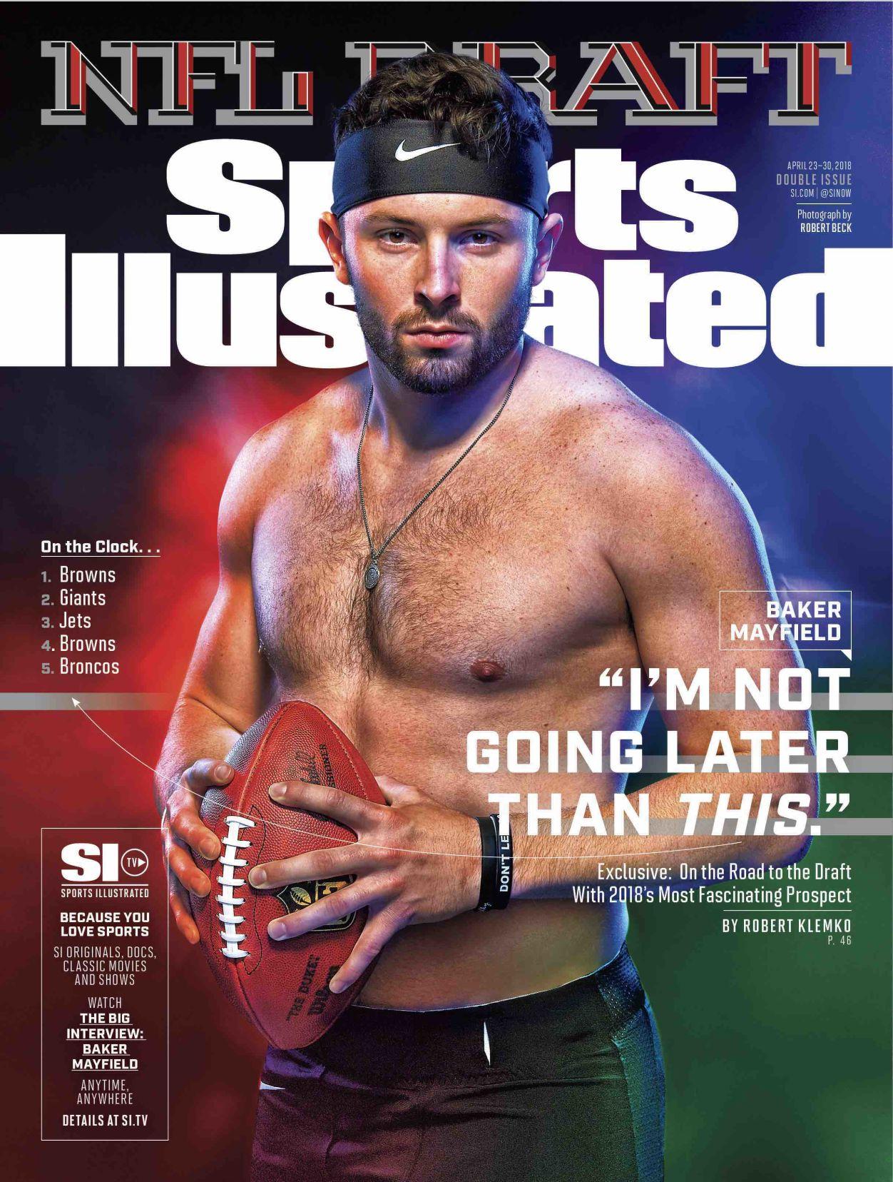Baker Mayfield appears shirtless on cover of Sports Illustrated