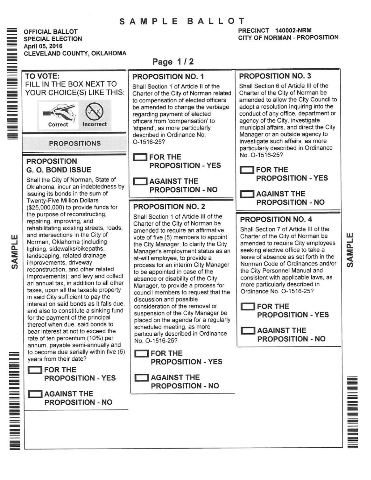 Sample ballot Norman