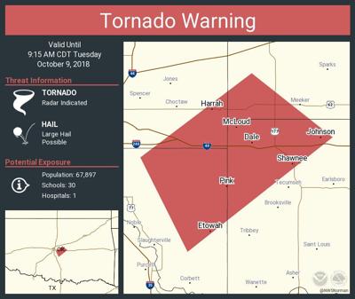 Tornado warning issued for far east Norman, Cleveland County ...