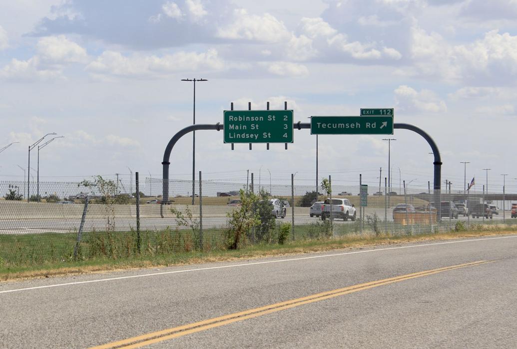 The Tecumseh Road exit on Interstate 35 is seen. Ethan Mestes was killed on I-35 between Rock Creek and Tecumseh roads in Norman when an Oklahoma Highway Patrol trooper spun out a car he was in and ejected him.