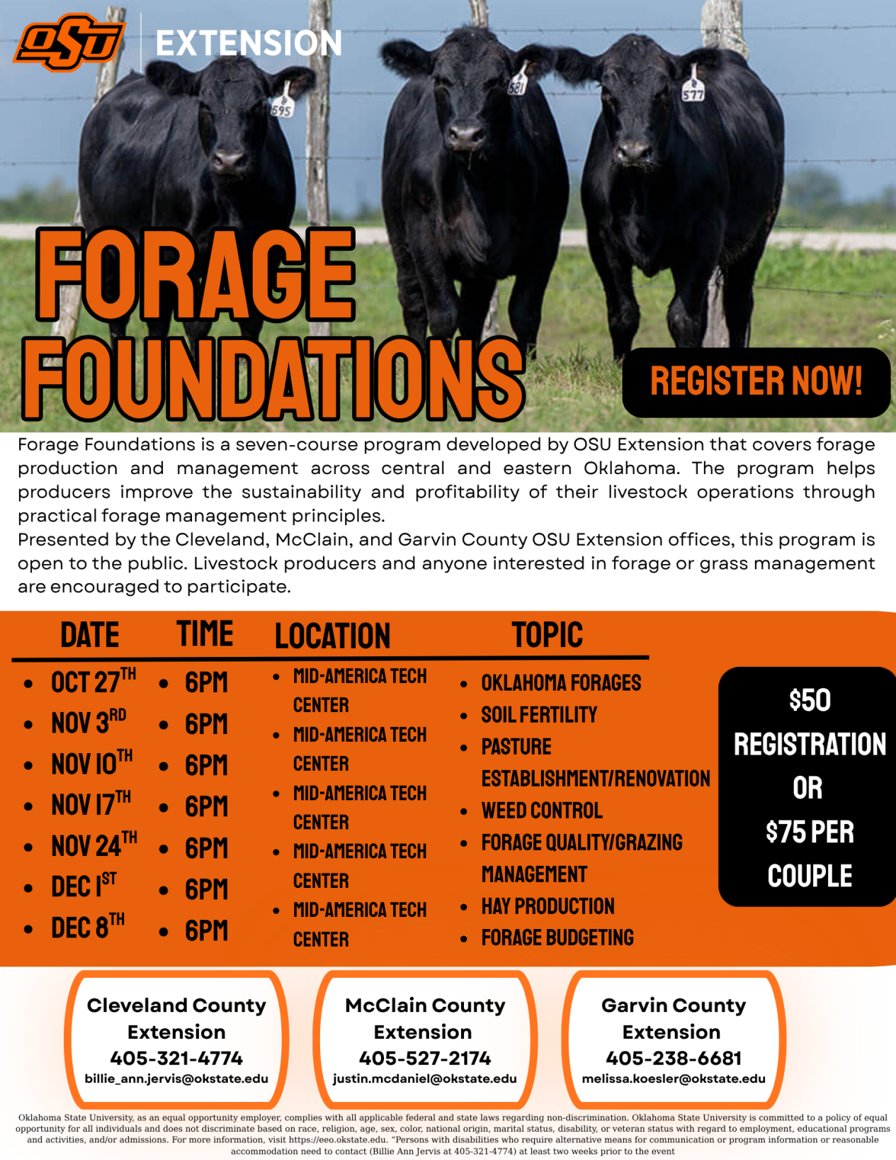COUNTY: OSU Extension Forage Foundations Program for area Oklahoma ...