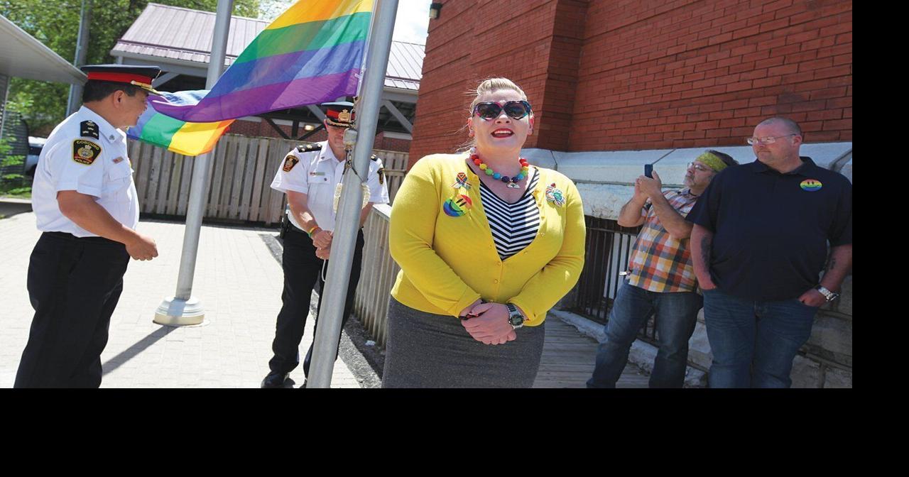 Cobourg police kick off Pride Month with flag raising, barbecue