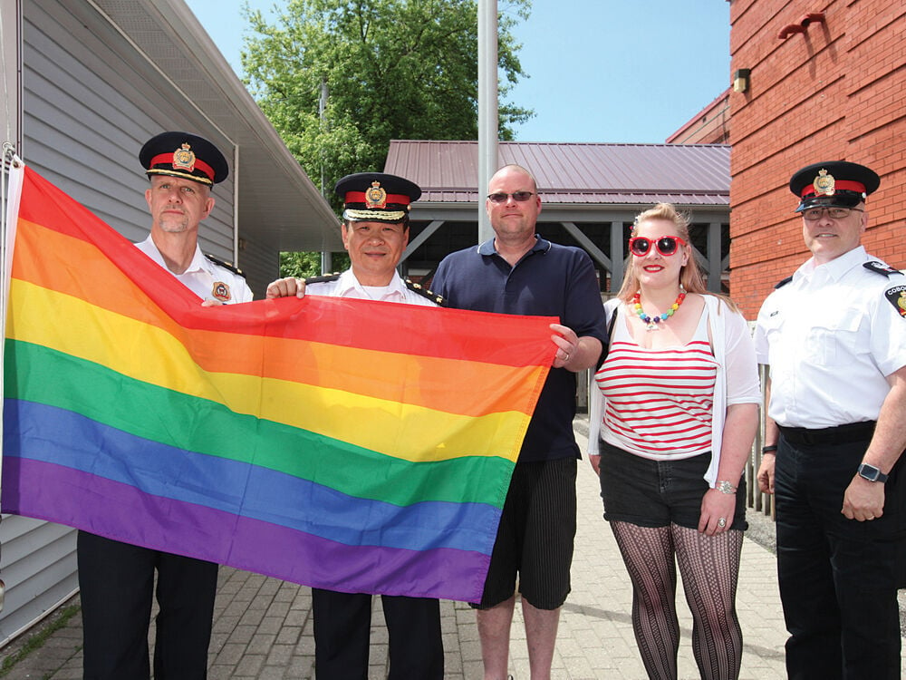 Cobourg Police raise Rainbow flag for Pride Month