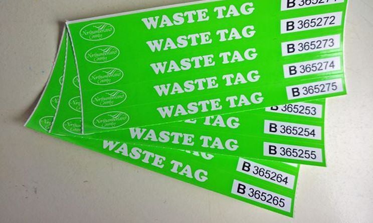 Garbage bag deals tags