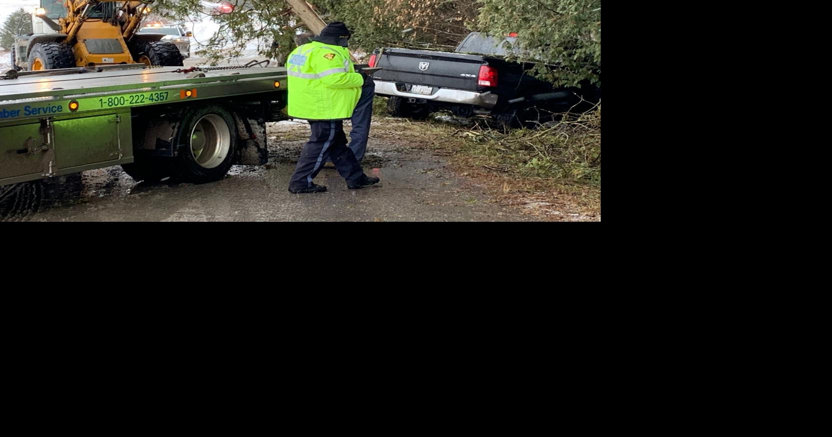 One person taken to hospital after truck hits tree in Northumberland