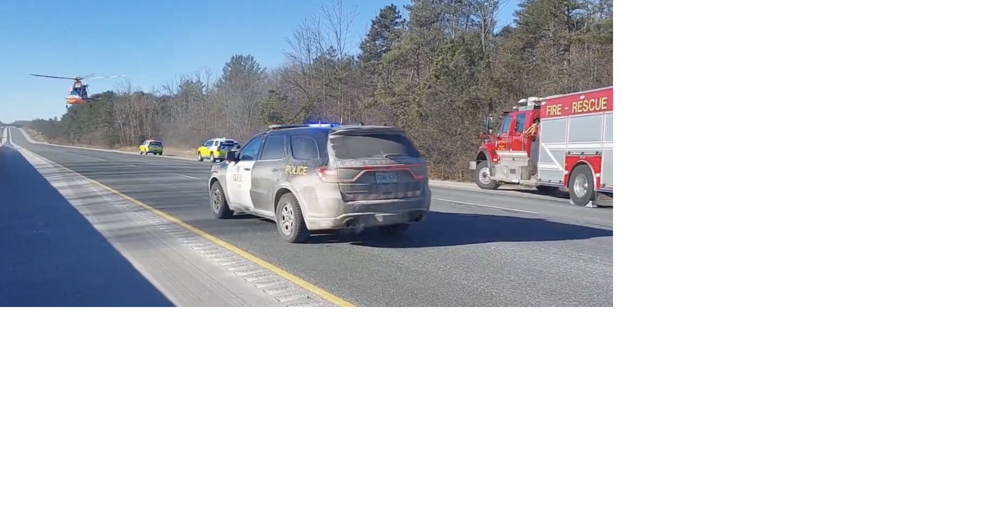 All westbound Highway 401 lanes in Port Hope closed