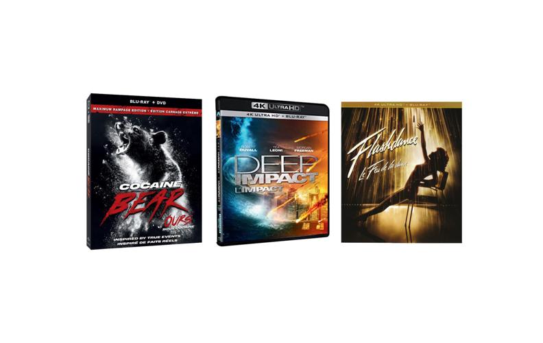 'Cocaine Bear,' 'Deep Impact' and 'Flashdance' on disc