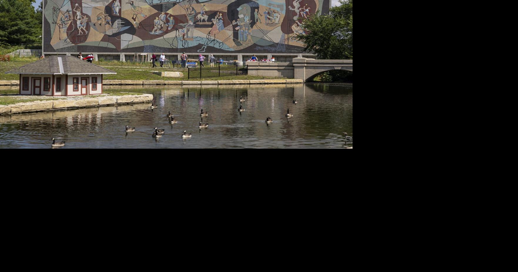 Pershing Mural installation wraps up at Wyuka as final tiles placed