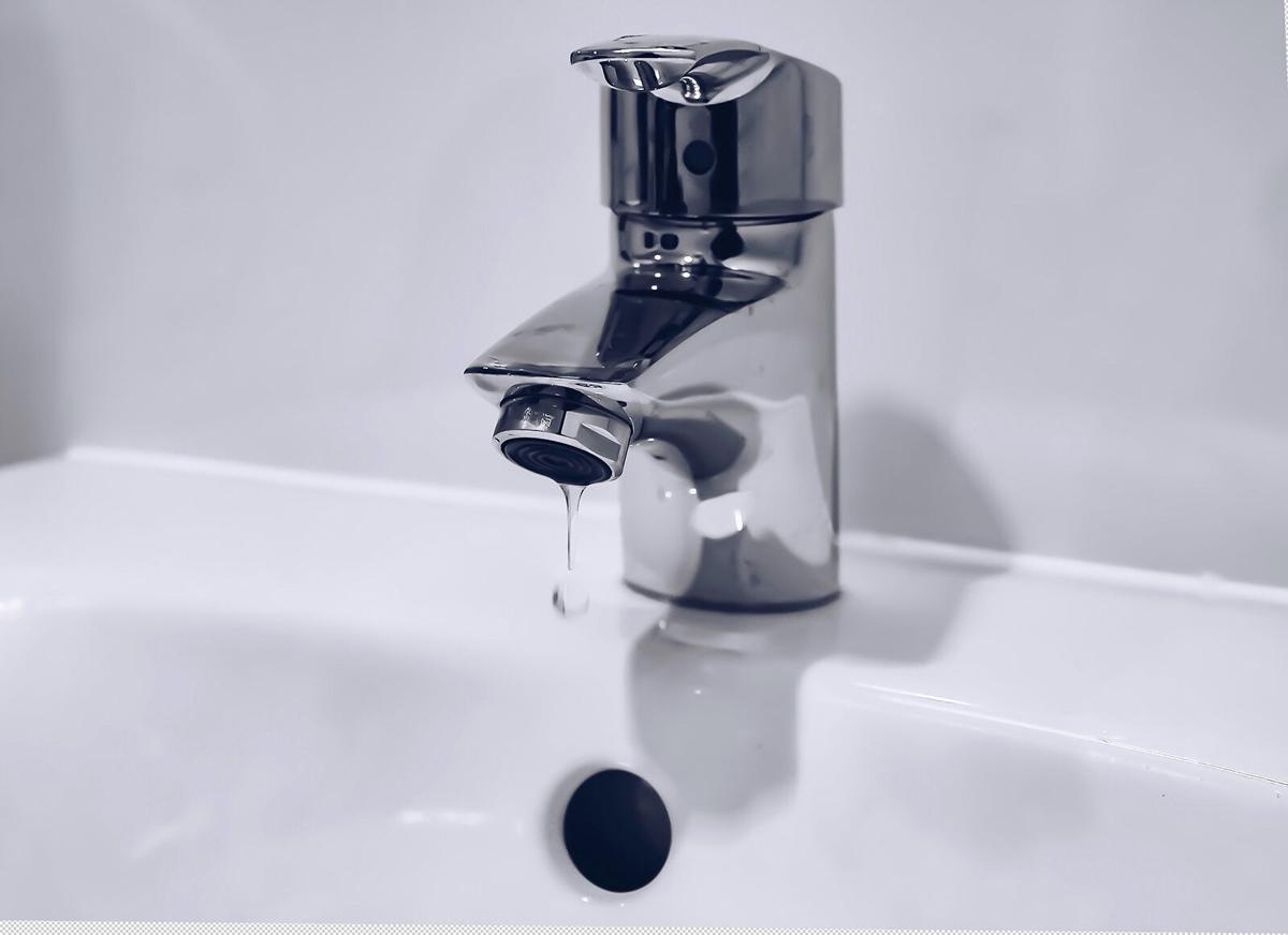 Dripping sink stock photo