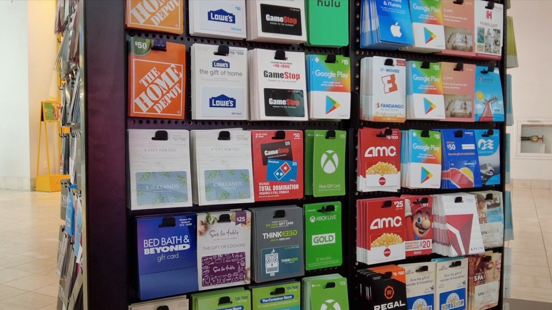 Why you should avoid buying gift cards at a store s display rack