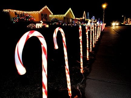 Neighborhood aglow with holiday cheer