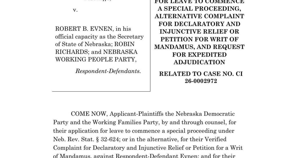 PDF of Democratic lawsuit against Working People Party