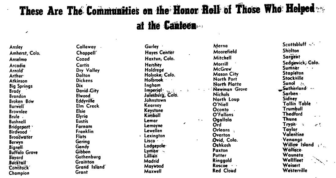 Canteen help came from Colorado, Nebraska’s farthest reaches