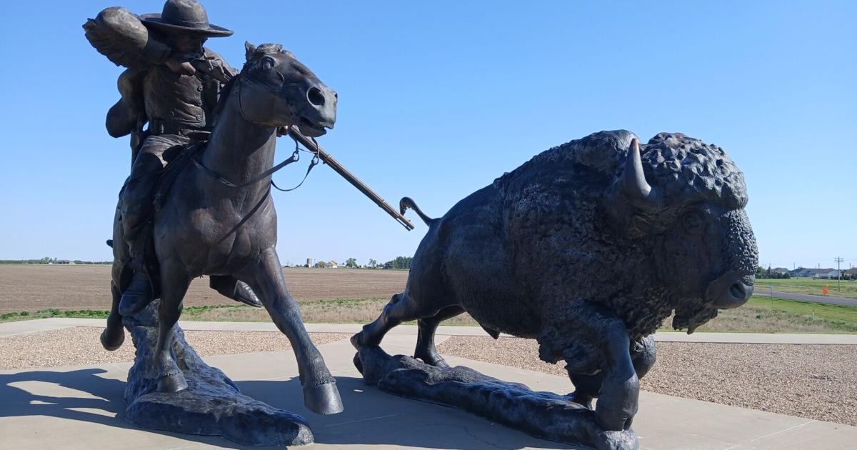 Knight Riding Us Buffalo Buffalo Bill rides on Kansas hill near where he won nickname