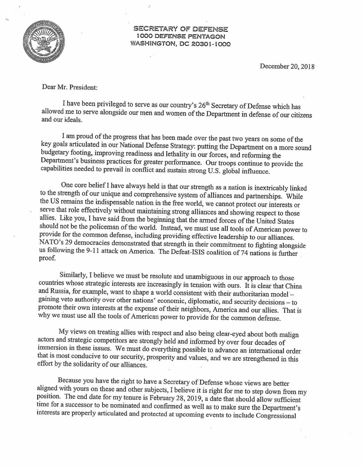 read for yourself mattis resignation letter nptelegraph com style resignation letters