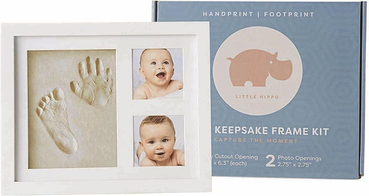  Little Hippo Baby Footprint Kit & Keepsake, Baby Handprint Kit