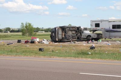 Rollover wreck eastbound on Interstate 80 just outside of North Platte ...