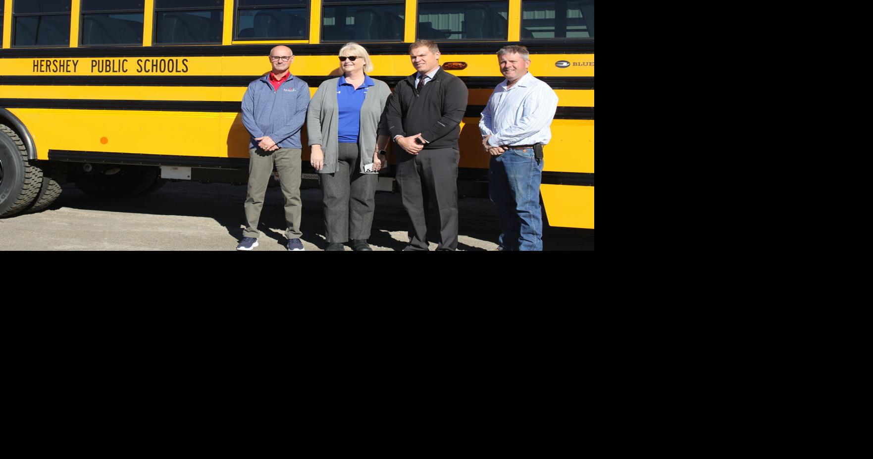 Hershey Public Schools their new allelectric school bus to