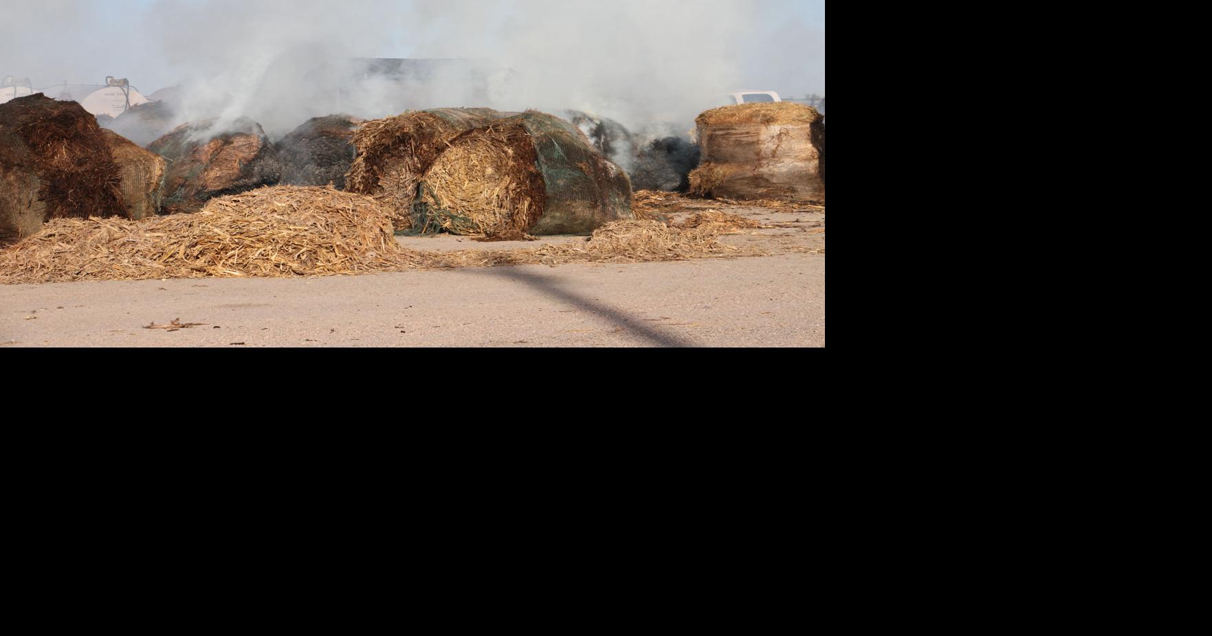 Hay bales catch fire west of North Platte