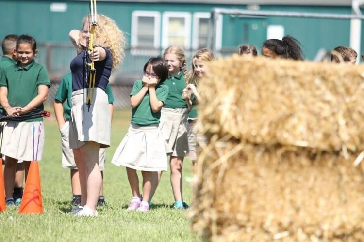 Columbus Charter School holds archery demonstration during Shakespeare