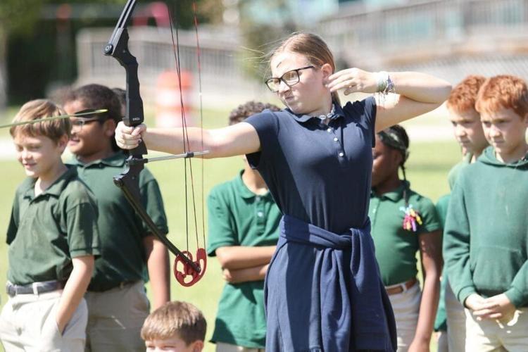 Columbus Charter School holds archery demonstration during Shakespeare