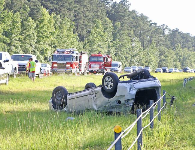 Vehicle strikes fire truck responding to wreck near Whiteville