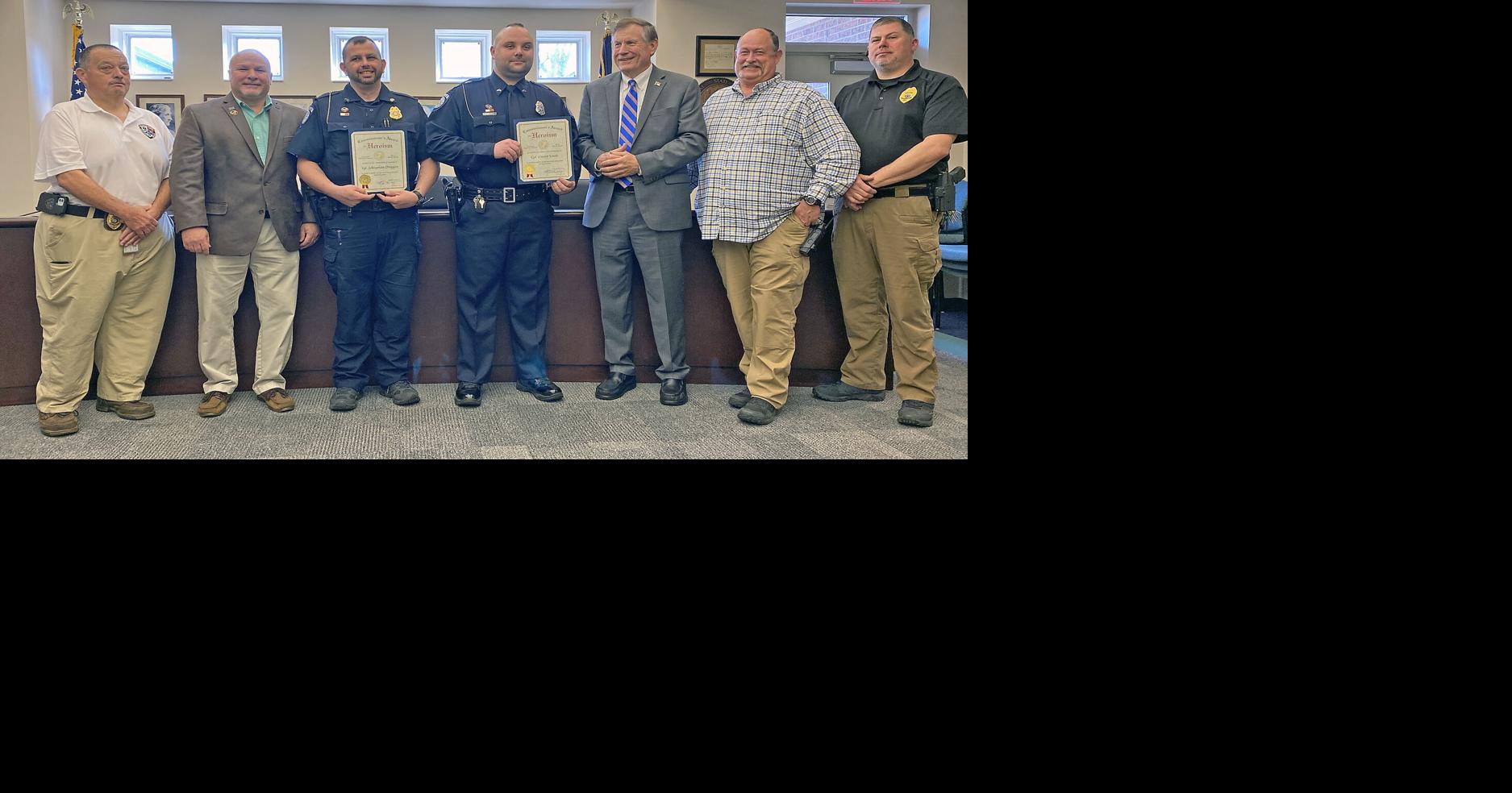 State fire marshal honors Chadbourn police for heroism Public Safety