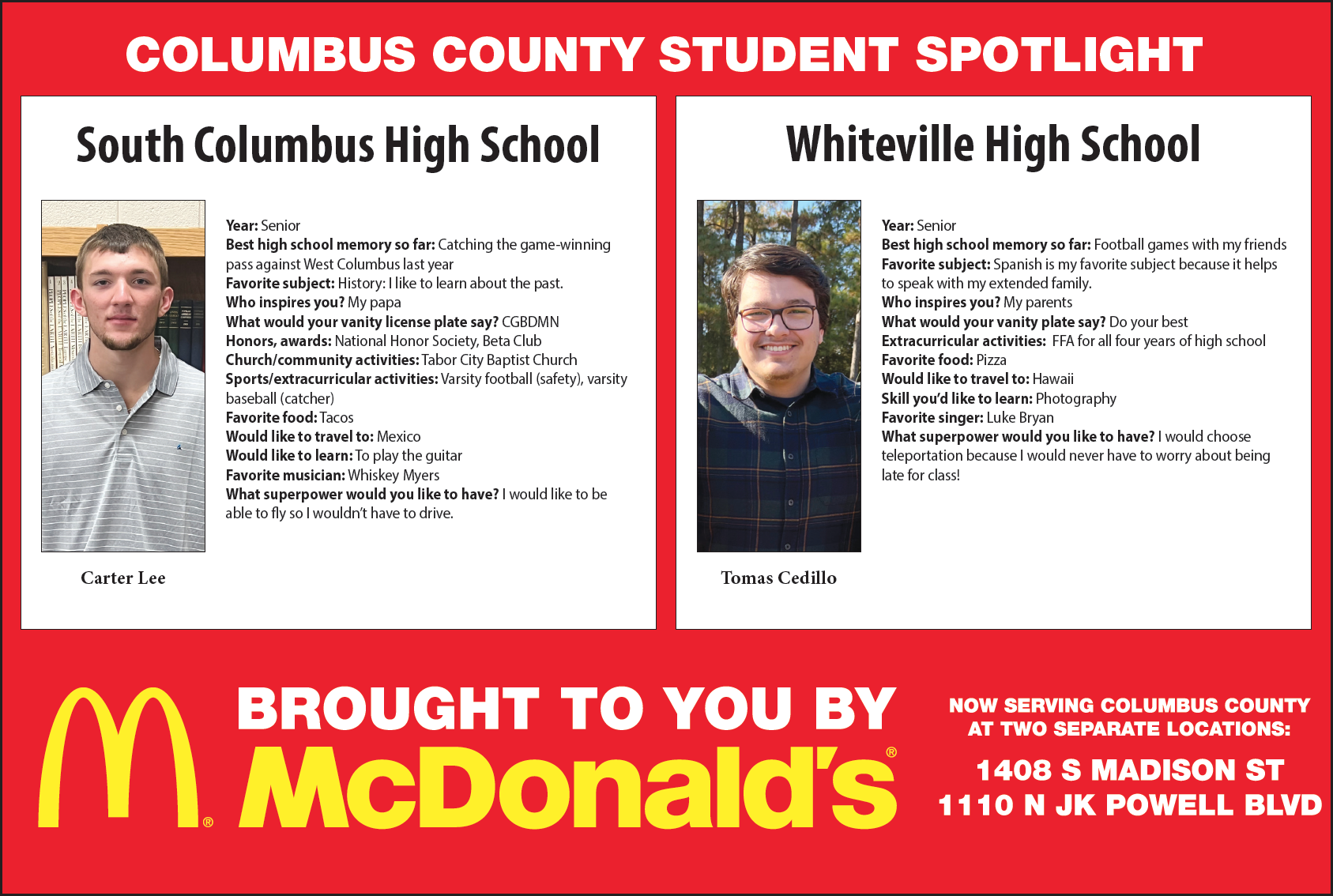 Columbus County Student Spotlight News nrcolumbus com