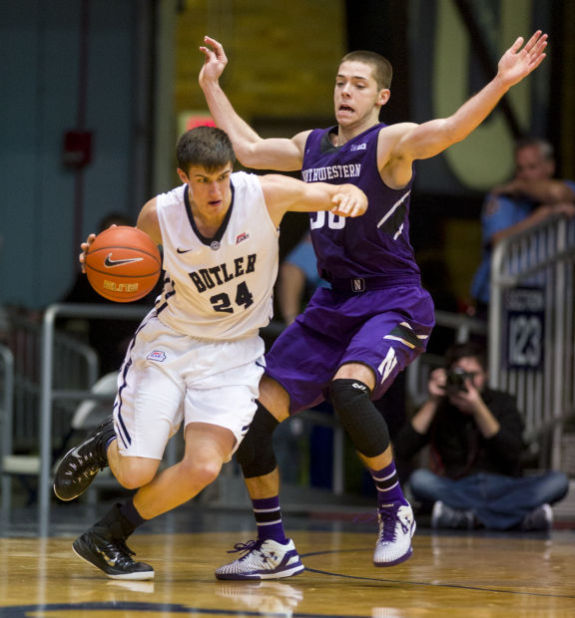MEN'S BASKETBALL ROUNDUP Dunham leads No. 23 Butler past Northwestern