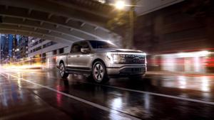 Ford F-150 Lightning’s electric power is as potent on the road as at home.