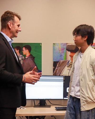 U.S. Representative Frank J. Mrvan learns latest PNW Center for Innovation through Visualization and Simulation research impacts