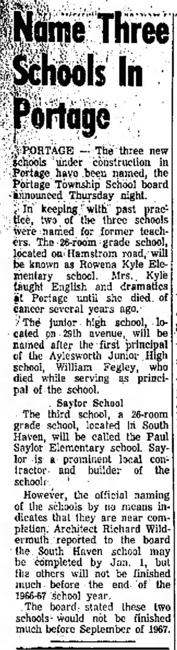 Saylor Elementary School.