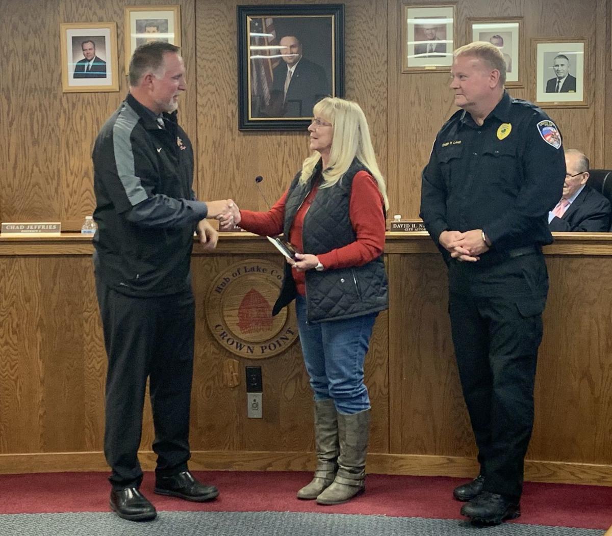 Longtime Crown Point police department employee honored Lake County