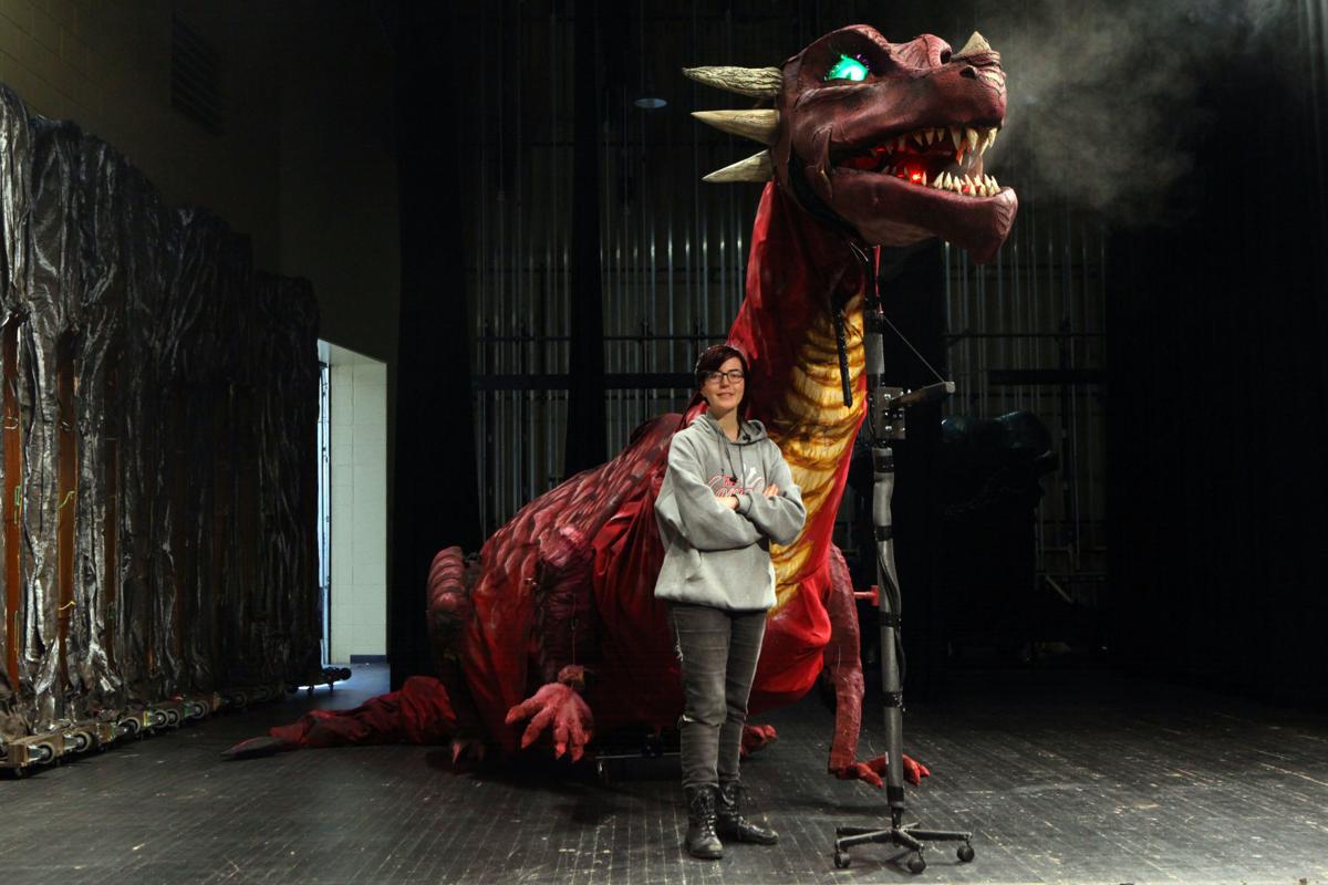 Madeline Bogathy and her dragon