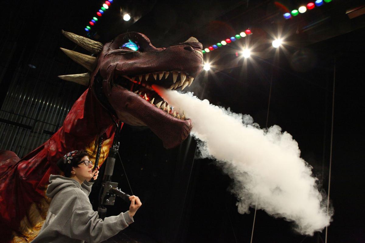 Madeline Bogathy and her dragon