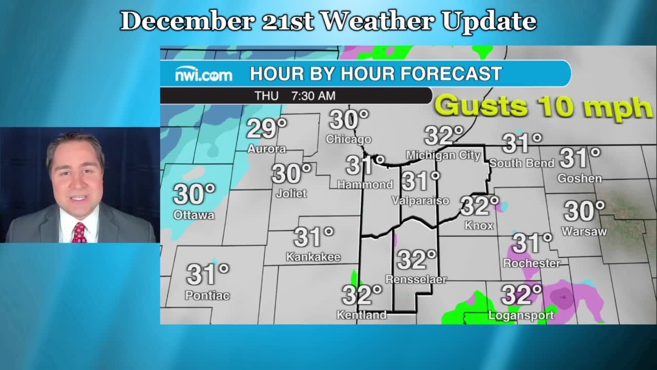 Wednesday, December 21 weather update for Northwest Indiana