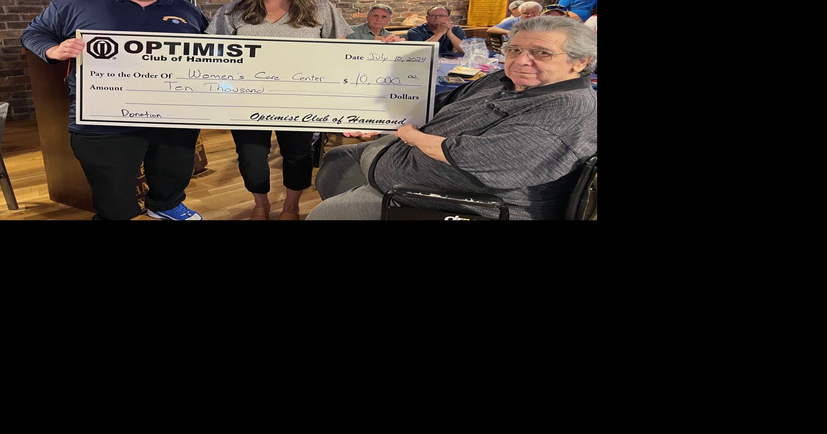 Hammond Optimist Club donates ,000 to Women’s Care Center