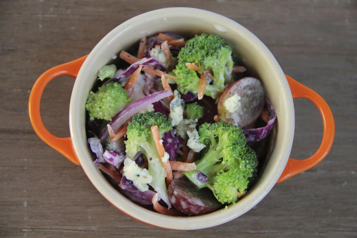 Creamy broccoli and blue cheese salad