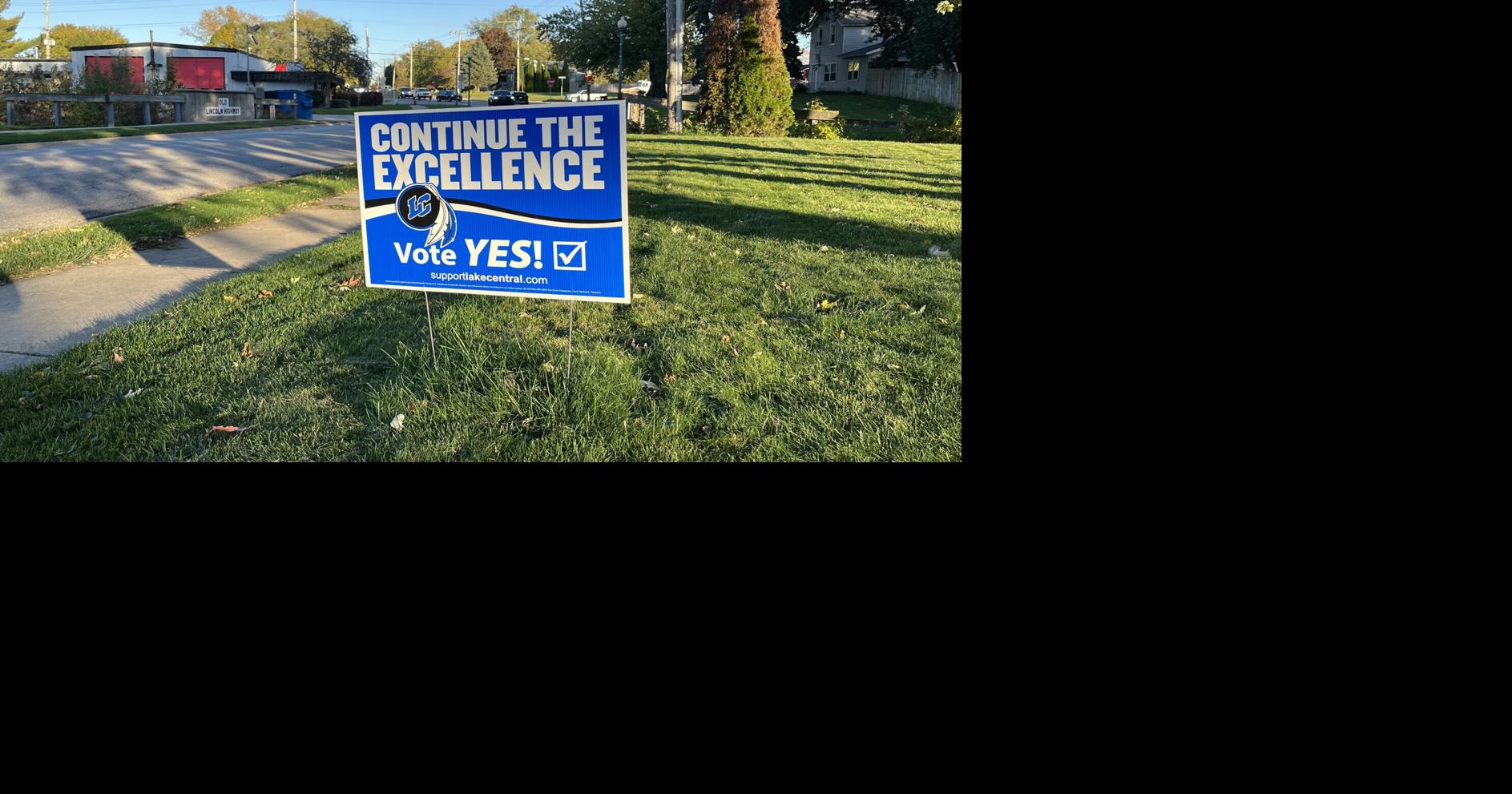 Lake Central referendum yard sign