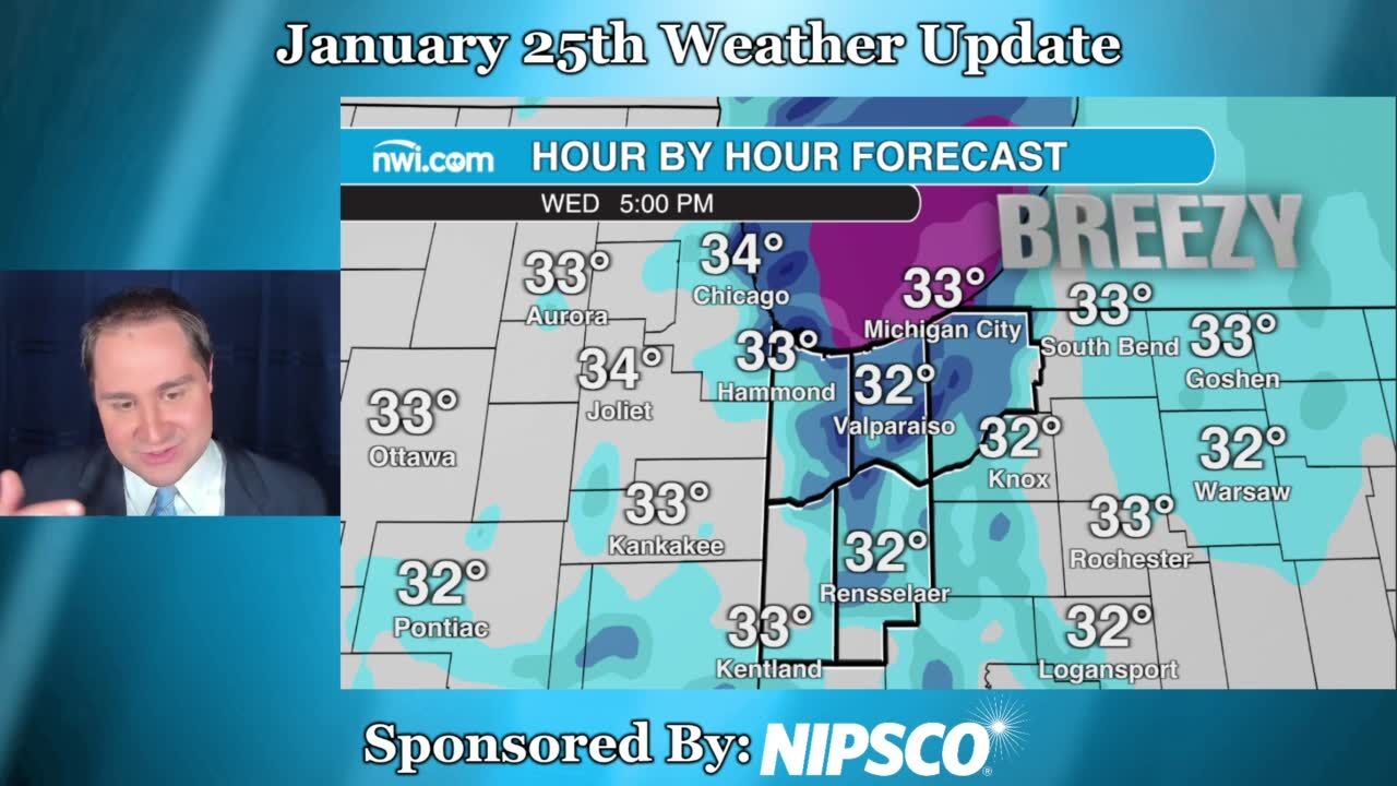 Wednesday, January 25 weather update for Northwest Indiana