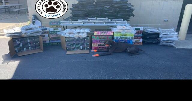 Portage K-9 helps sniff out 53 lbs of coke, 135 lbs of pot, police say