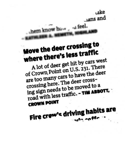 Deer crossing letter read 'round the world