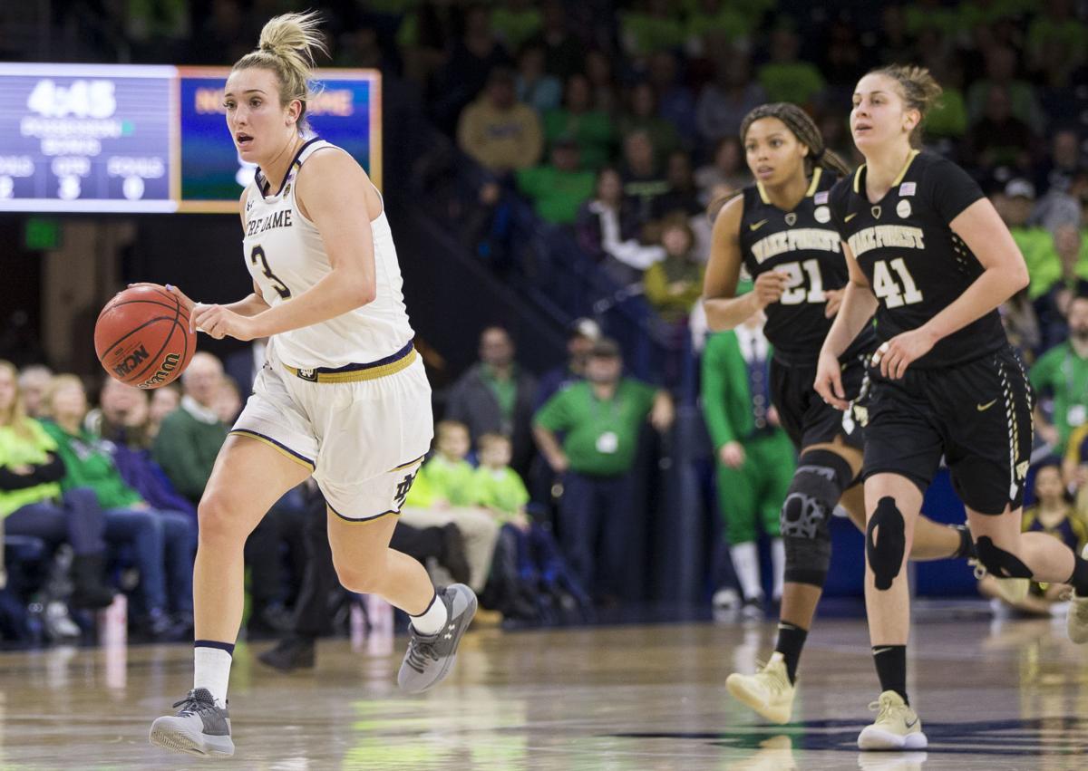Mabrey Scores 18 No 1 Notre Dame Routs Wake Forest 78 48 Notre
