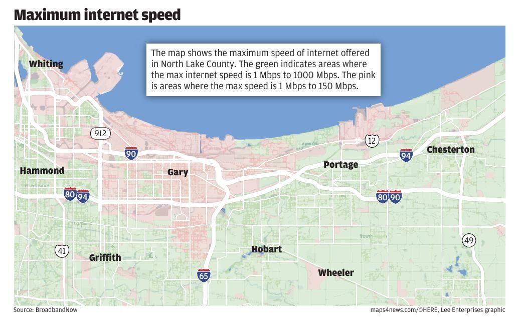 Internet speeds in lake county